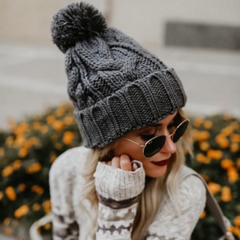 Winter knitted beanie.